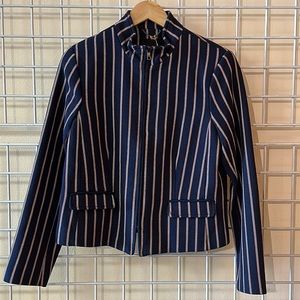 Banana Republic navy red and white striped blazer